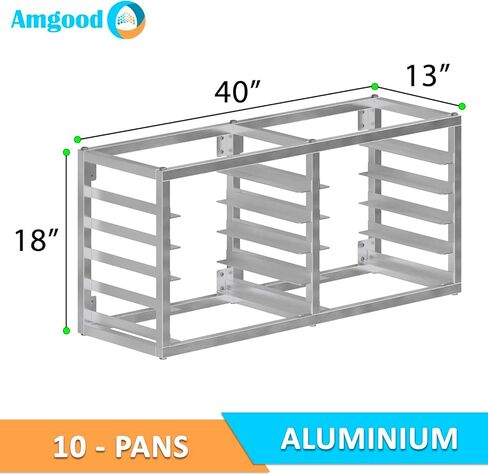 AmGood Wall Mounted Sheet/Bun Pan Rack - 40" x 13" x 18". Fits 10 Half Size Pans. NSF in Saudi Arabia