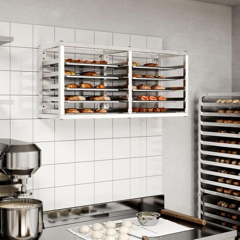 AmGood Wall Mounted Sheet/Bun Pan Rack - 40" x 13" x 18". Fits 10 Half Size Pans. NSF in Saudi Arabia