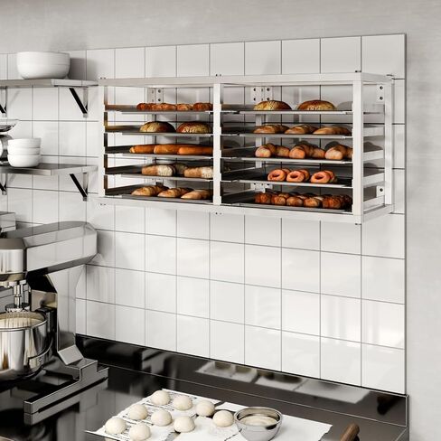 AmGood Wall Mounted Sheet/Bun Pan Rack - 40" x 13" x 18". Fits 10 Half Size Pans. NSF in Saudi Arabia