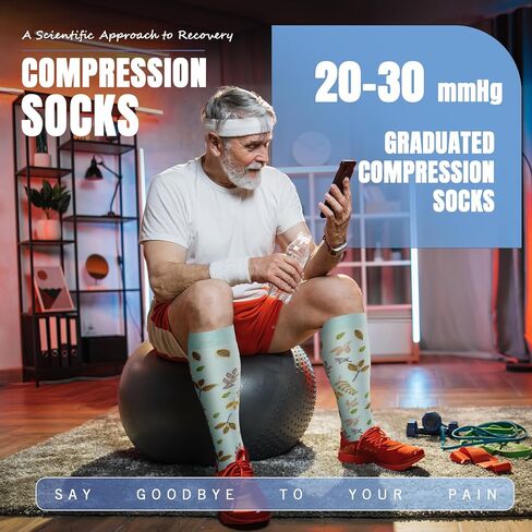 Compression Socks for Women & Men 7 Pairs Knee High Compression Socks 20-30 mmhg Best for Running,Nurse,Travel in Saudi Arabia
