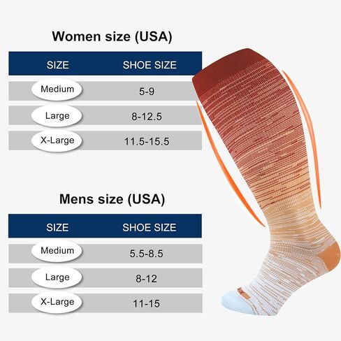 جوارب Levsox plus ضغط الحجم على نطاق واسع من الرجال والنساء من 20 إلى 30 مم زئبق جوارب دعم عالية للطبية للممرضات والممرضة والسكري in Kuwait