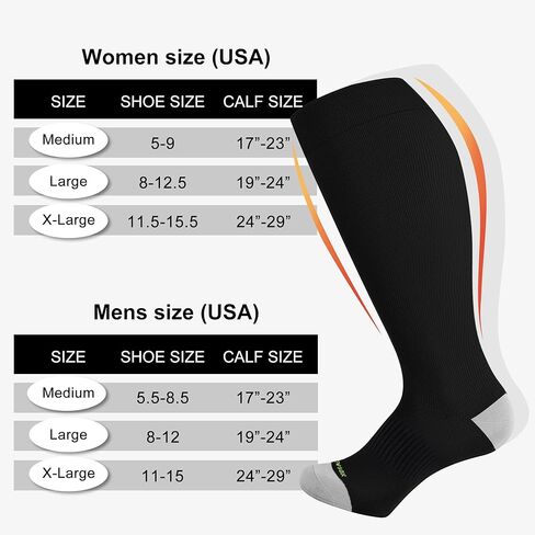 جوارب Levsox plus ضغط الحجم على نطاق واسع من الرجال والنساء من 20 إلى 30 مم زئبق جوارب دعم عالية للطبية للممرضات والممرضة والسكري in Kuwait