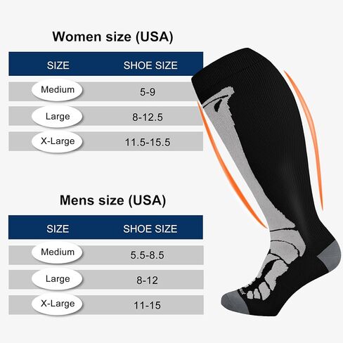 جوارب Levsox plus ضغط الحجم على نطاق واسع من الرجال والنساء من 20 إلى 30 مم زئبق جوارب دعم عالية للطبية للممرضات والممرضة والسكري in Kuwait