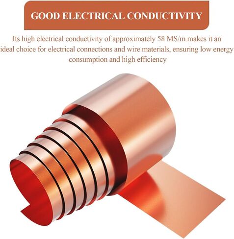 لفة نحاسية رقيقة ، طولها 1 متر طبق نقي ، سماكة لفة النحاس 0.4 مم عرض 30-55 مم ، رقائق معدنية من النحاس مناسبة للآلات الدقيقة ، (0.4x45x1000mm) in Kuwait