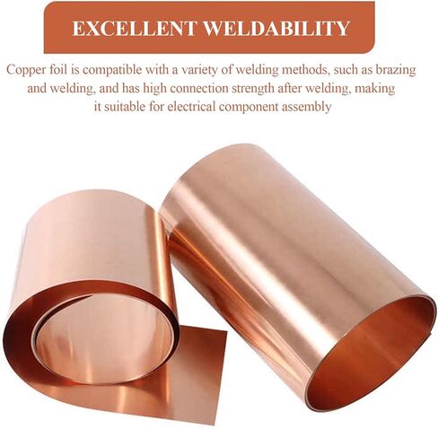 لفة نحاسية رقيقة ، طولها 1 متر طبق نقي ، سماكة لفة النحاس 0.4 مم عرض 30-55 مم ، رقائق معدنية من النحاس مناسبة للآلات الدقيقة ، (0.4x45x1000mm) in Kuwait