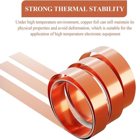 لفة نحاسية رقيقة ، طولها 1 متر طبق نقي ، سماكة لفة النحاس 0.4 مم عرض 30-55 مم ، رقائق معدنية من النحاس مناسبة للآلات الدقيقة ، (0.4x45x1000mm) in Kuwait