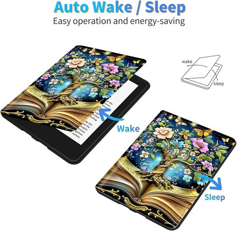 for Kindle Paperwhite 12th Generation 2024 7" & Kindle Colorsoft 12th Gen 2024 Signature Edition Case, Multiple Viewing Angles & Kickstand Back Case Drop Protection Smart Cover, Book Cat in Saudi Arabia
