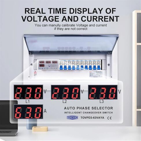 63A 3 Phase 3P+N DIN Rail Phase محدد قابلة للتعديل وتحت الجهد حماية حماية حامي مراقب الجهد in Saudi Arabia