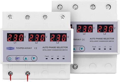 ثلاث مرحلة 3P+N DIN DIN Rail Phase Selector Voltmeter مع قابلة للتعديل فوق وتحت حامي مراقبة حماية الجهد (محدد طور 63A) in Saudi Arabia