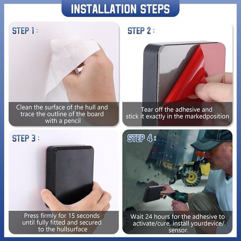 Saillong 6.5×4.7inch Larger Screwless Transducer Mounting Plate Kit, 25mm Transducer Mount with Adhesive, Adhesive Mount with Scouring Pads Cleaning Wipes in Saudi Arabia
