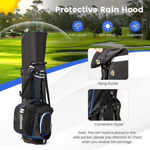 Goplus 14 Way Top Dividers Golf Stand Bag ، حقيبة خفيفة الوزن في نوادي الجولف مع حقيبة باردة ، 6 جيوب سحاب ، وأشرطة كتف مزدوجة ، محرك أمطار ، حقيبة غولف محمولة مع موقف للرجال نساء in Saudi Arabia