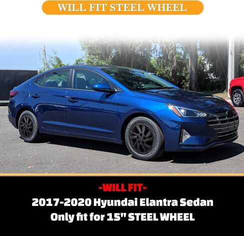 15 بوصة فضي ورنيش ، عجلات فولاذية 2017-2020 Hyundai Elantra سيدان ، مجموعة من 4 pp material rem Rim ، قبعات محور التصميم المفاجئ-15 "فضي Lacquer 4-pack in Kuwait