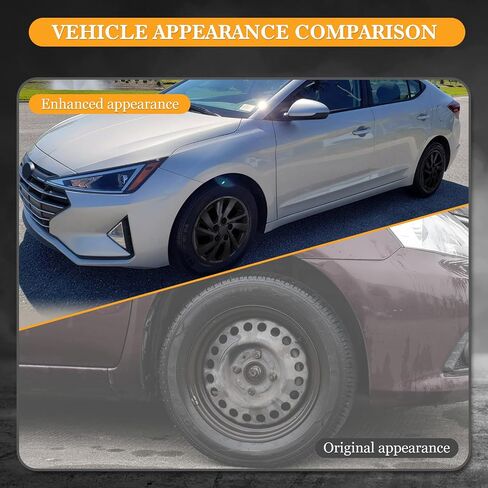 15 بوصة فضي ورنيش ، عجلات فولاذية 2017-2020 Hyundai Elantra سيدان ، مجموعة من 4 pp material rem Rim ، قبعات محور التصميم المفاجئ-15 "فضي Lacquer 4-pack in Kuwait