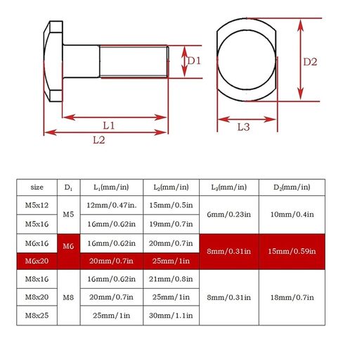 20pcs 2020 3030 4040 الألومنيوم المظهر الجانبي M5 M6 M8 Hammer Brold T Screw 20pcs شفة الجوز in Kuwait