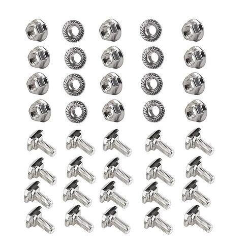 20pcs 2020 3030 4040 الألومنيوم المظهر الجانبي M5 M6 M8 Hammer Brold T Screw 20pcs شفة الجوز in Kuwait