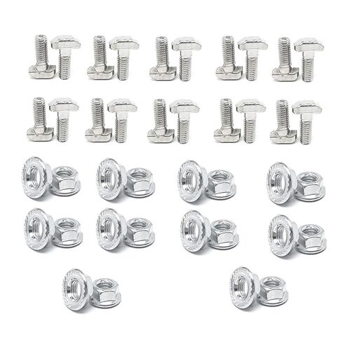 20pcs 2020 3030 4040 الألومنيوم المظهر الجانبي M5 M6 M8 Hammer Brold T Screw 20pcs شفة الجوز in Kuwait