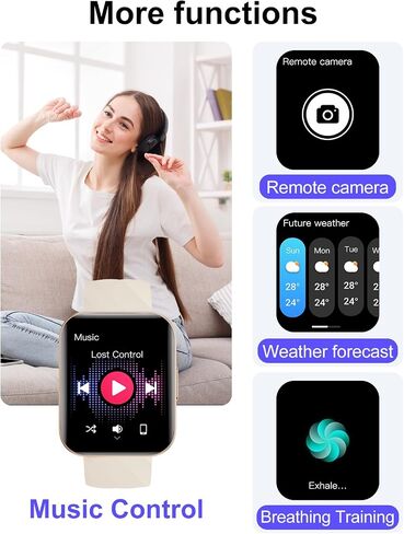 Watch Smart Watch (إجابة/إجراء مكالمات) ، ساعات ذكية 1.85 "للنساء للنساء ، تتتبع اللياقة البدنية للنساء مع 100+ أوضاع رياضية شاشة شاشة لمعدل ضربات القلب لـ iOS Android Ponts مقاومة للماء (الوردي الفاتح) in Saudi Arabia