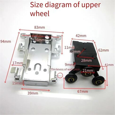 Old Wardrobe Sliding Door Pulley Wheel Runner Closet Wardrobe Moving Door Bottom Pulley Lower Wheel Roller Runner(1pcs Lower 1pcs top) in Saudi Arabia