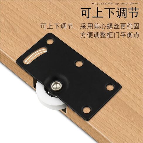 1PAIR الأثاث خزانة باب منزلق مع السكك الحديدية المنزلق ونظام البكرة المعلقة معلقة Caster Caster Wheel in Kuwait