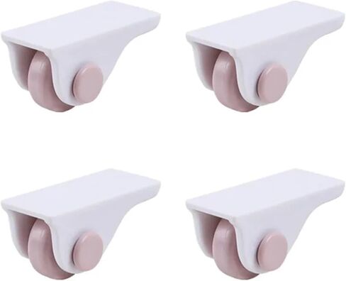 4/8-Pack Noiseless Wheels to Move Storage Boxes, Trash Bins & Cabinets Tool-Free Sticky Installation Sticky-Tape Pulley Wheels(8Pcs Pink) in Kuwait