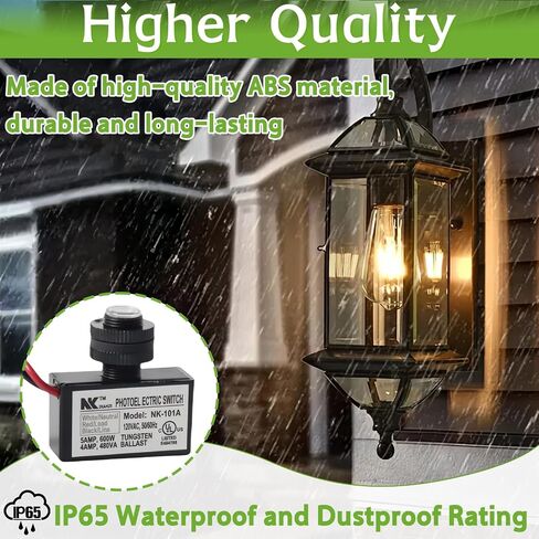 2-pack 105V-130V AC مستشعرات الضوء الخلفي الضوئي ， مفاتيح الإضاءة التلقائية إلى الفجر-مقاومة للطقس ， تناسب الإضاءة في الهواء الطلق ， عناصر التحكم الكهروضوئية مع شروق الشمس وغروب الشمس in Saudi Arabia