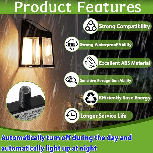 2-pack 105V-130V AC مستشعرات الضوء الخلفي الضوئي ， مفاتيح الإضاءة التلقائية إلى الفجر-مقاومة للطقس ， تناسب الإضاءة في الهواء الطلق ， عناصر التحكم الكهروضوئية مع شروق الشمس وغروب الشمس in Saudi Arabia