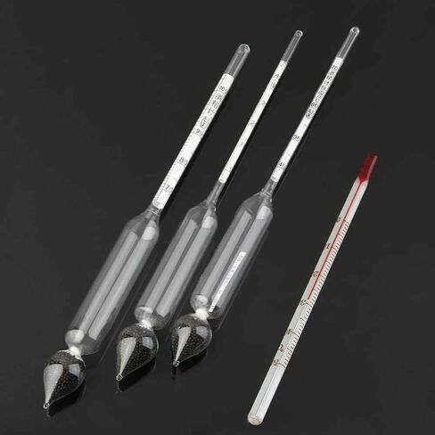 5 قطع معادلة الكحول مجموعة مخطط الكحول الدقيق 0-100 ٪ ABV ، للروح والأرواح قمر القمر اختبار الخمور مع مربع تخزين خشبي اختبار جرة جرة (صندوق خشبي) in Kuwait