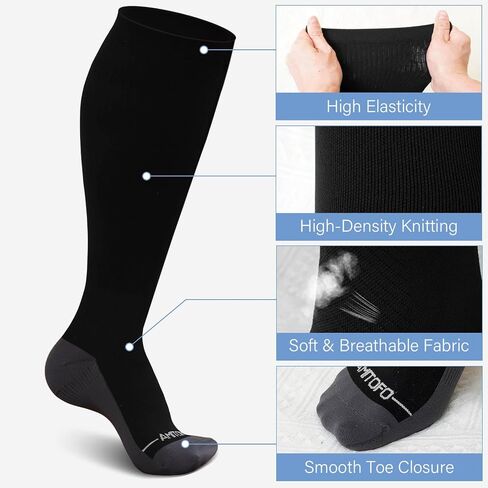 CaiDieNu Plus Size Compression Socks: Wide Calf Compression Socks for Women and Men Knee High Pregnant Nurses Running Travel in Kuwait