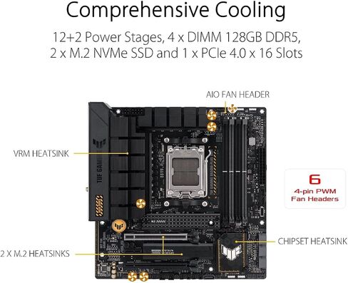 ASUS TUF GAMING B650E-E WIFI AMD AM5 B650 ATX motherboard, 8+2+1 80A DrMOS stage, DDR5, PCIe 5.0 Ready, 3x M.2, Wi-Fi 6E, 2.5 Gb LAN, DisplayPort, HDMI™, USB 20Gbps Type-C®, BIOS FlashBack™, Aura Sync in Saudi Arabia