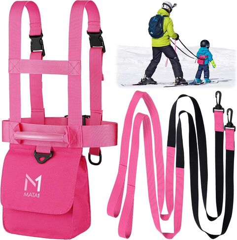 Ski & Snowboard Training Harness for Kids - 2 Elastic Straps w/Easy Lift-Handle - Ski Trainer Backpack for Toddlers in Kuwait