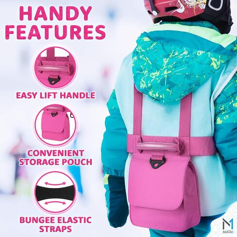 Ski & Snowboard Training Harness for Kids - 2 Elastic Straps w/Easy Lift-Handle - Ski Trainer Backpack for Toddlers in Kuwait