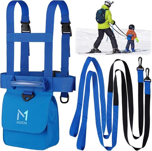 Ski & Snowboard Training Harness for Kids - 2 Elastic Straps w/Easy Lift-Handle - Ski Trainer Backpack for Toddlers in Kuwait