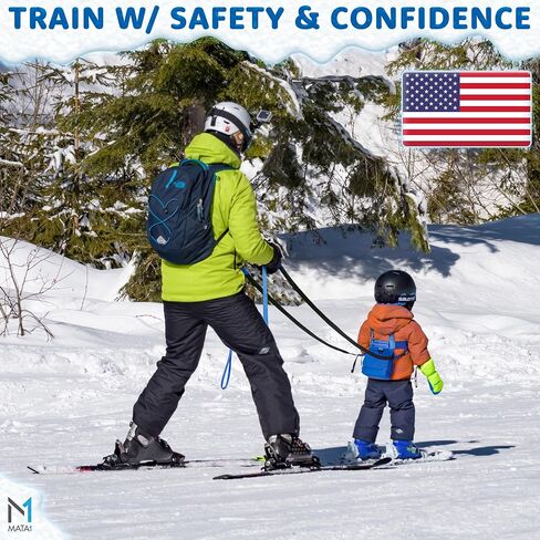 Ski & Snowboard Training Harness for Kids - 2 Elastic Straps w/Easy Lift-Handle - Ski Trainer Backpack for Toddlers in Kuwait