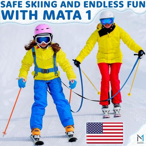 Ski & Snowboard Training Harness for Kids - 2 Elastic Straps w/Easy Lift-Handle - Ski Trainer Backpack for Toddlers in Kuwait