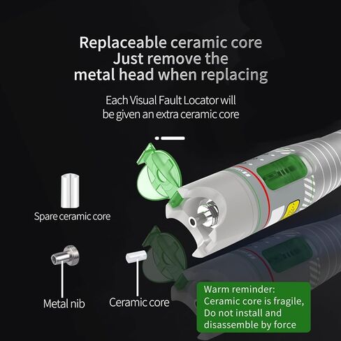 2PCS 100KM Visual Fault Locator for Fiber Optic Cables, VFL Support FC/ST/SC/LC Interfaces, Long-Range Fault Finder, Fiber Light Pen Tester, High-Precision OTDR Mapping Tool for FTTH, Telecom, Datacom in Kuwait