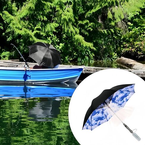 Umbrella with Fan & Mist Spray - Rechargeable UV Protective Cooling Umbrella for Patio, Beach, Travel | Portable Misting System & Detachable Water Bottle Included in Saudi Arabia