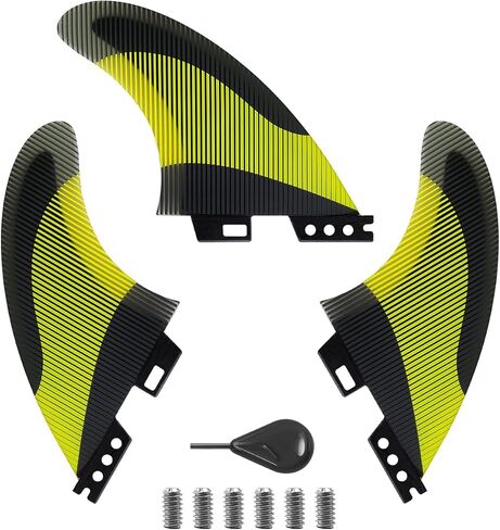 FGM Fiberglass Surfboard 3 زعانف تعيين زعانف ثنائية التصفح لتبادل الأمواج لألواح التجديف والألواح الطويلة تشمل أدوات التثبيت وحقيبة التخزين in Kuwait