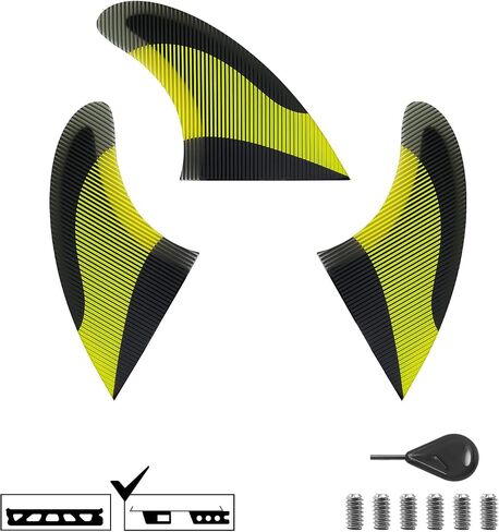 FGM Fiberglass Surfboard 3 زعانف تعيين زعانف ثنائية التصفح لتبادل الأمواج لألواح التجديف والألواح الطويلة تشمل أدوات التثبيت وحقيبة التخزين in Kuwait
