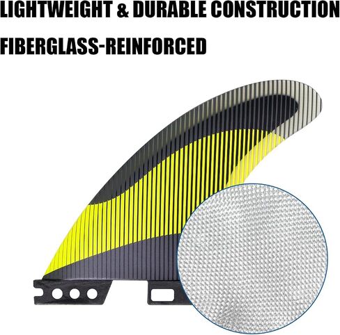 FGM Fiberglass Surfboard 3 زعانف تعيين زعانف ثنائية التصفح لتبادل الأمواج لألواح التجديف والألواح الطويلة تشمل أدوات التثبيت وحقيبة التخزين in Kuwait