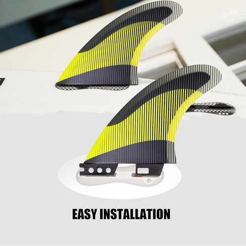 FGM Fiberglass Surfboard 3 زعانف تعيين زعانف ثنائية التصفح لتبادل الأمواج لألواح التجديف والألواح الطويلة تشمل أدوات التثبيت وحقيبة التخزين in Kuwait