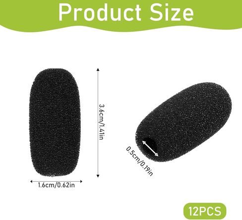 12 Pack Mini Foam Windscreen for Headset Microphone, High Density Mic Headset Cover Mini Size Foam Microphone Windscreen Mic Covers for Protection Headset Lavalier Microphones Noise Reduction in Saudi Arabia