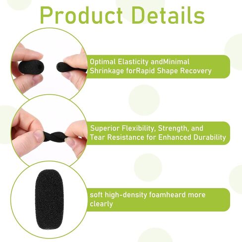 12 Pack Mini Foam Windscreen for Headset Microphone, High Density Mic Headset Cover Mini Size Foam Microphone Windscreen Mic Covers for Protection Headset Lavalier Microphones Noise Reduction in Saudi Arabia