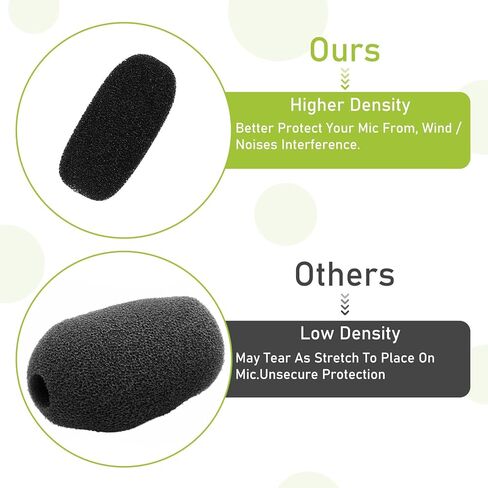 12 Pack Mini Foam Windscreen for Headset Microphone, High Density Mic Headset Cover Mini Size Foam Microphone Windscreen Mic Covers for Protection Headset Lavalier Microphones Noise Reduction in Saudi Arabia