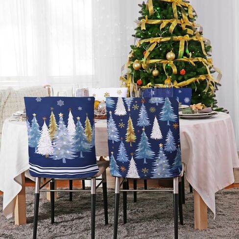 6 Pcs Lime Green Christmas Chair Covers Christmas Chair Back Covers Xmas Chair Protector Slipcovers Washable Winter Dining Room Seat Covers for Home Hotel Kitchen Decorations in Saudi Arabia