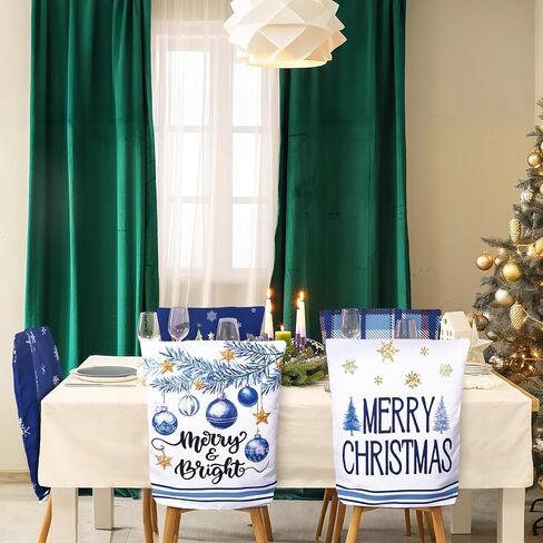 6 Pcs Lime Green Christmas Chair Covers Christmas Chair Back Covers Xmas Chair Protector Slipcovers Washable Winter Dining Room Seat Covers for Home Hotel Kitchen Decorations in Saudi Arabia