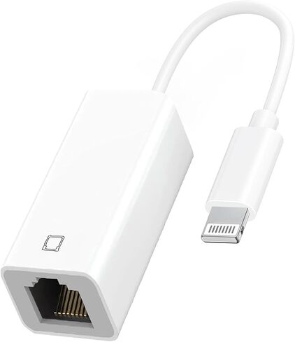 [MFI Certified] USB C إلى Ethernet Adapter لـ iPhone 16 15 ، RJ45 Ethernet LAN Network Adapter مع منفذ شحن USB Type C متوافق مع iPhone 16/15 Pro/Max/Plus ، MacBook ، iPad ، يدعم 100 ميغابت في الثانية في الثانية in Kuwait