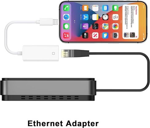 [MFI Certified] USB C إلى Ethernet Adapter لـ iPhone 16 15 ، RJ45 Ethernet LAN Network Adapter مع منفذ شحن USB Type C متوافق مع iPhone 16/15 Pro/Max/Plus ، MacBook ، iPad ، يدعم 100 ميغابت في الثانية في الثانية in Kuwait