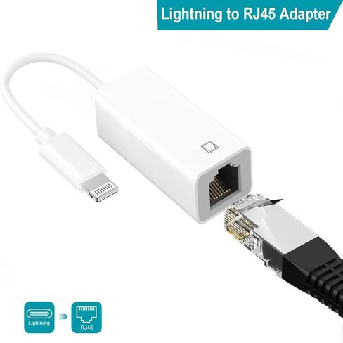 [MFI Certified] USB C إلى Ethernet Adapter لـ iPhone 16 15 ، RJ45 Ethernet LAN Network Adapter مع منفذ شحن USB Type C متوافق مع iPhone 16/15 Pro/Max/Plus ، MacBook ، iPad ، يدعم 100 ميغابت في الثانية في الثانية in Kuwait
