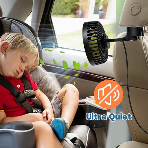 Backseat Car Fan, Car Fan for Back Seat, Back Seat Fans for Kid (No Battery) in Saudi Arabia