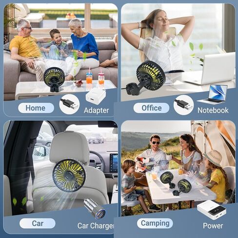 Backseat Car Fan, Car Fan for Back Seat, Back Seat Fans for Kid (No Battery) in Saudi Arabia
